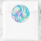 Blue Waves Twirls and Swirls Pattern Ronde Sticker (Tas)
