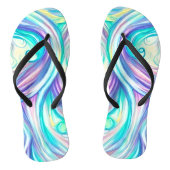 Blue Waves Twirls and Swirls Pattern Teenslippers (Voetbed)