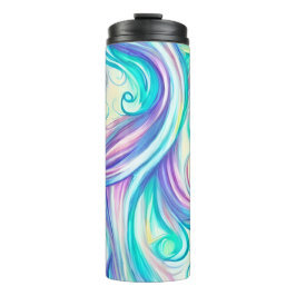 Blue Waves Twirls and Swirls Pattern Thermosbeker