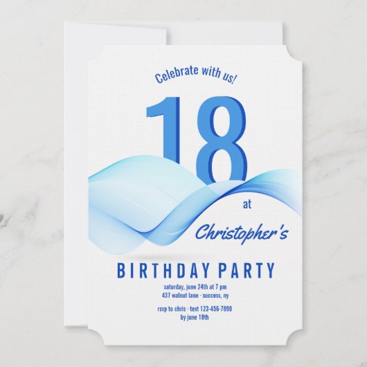 Blue Waves uitnodiging (Voorkant)