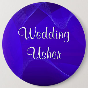 Blue Waves Usher Ronde Button 6,0 Cm