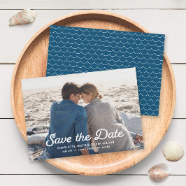 Blue Waves Volledige foto Save the Date Kaart