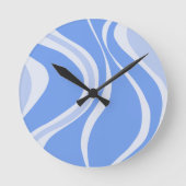 Blue Waves Wall Clock Ronde Klok (Voorkant)