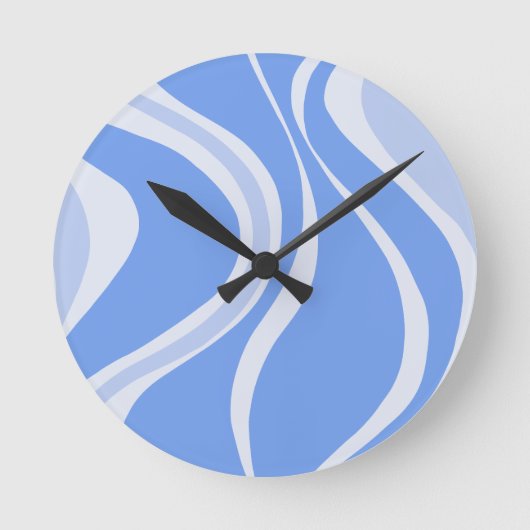 Blue Waves Wall Clock Ronde Klok (Voorkant)