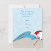 Blue Waves, Warm Sand en een Beach Umbrella Kaart (Voorkant)