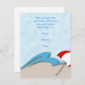 Blue Waves, Warm Sand en een Beach Umbrella Kaart (Voorkant / Achterkant)