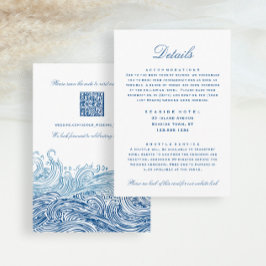 Blue Waves Wedding Details Hotel Info QR code Informatiekaartje