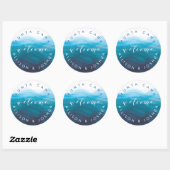 Blue Waves Welkom Sticker Label, Hotel welkomsttas (Vel)