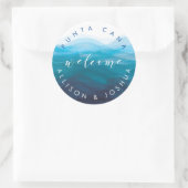 Blue Waves Welkom Sticker Label, Hotel welkomsttas (Tas)