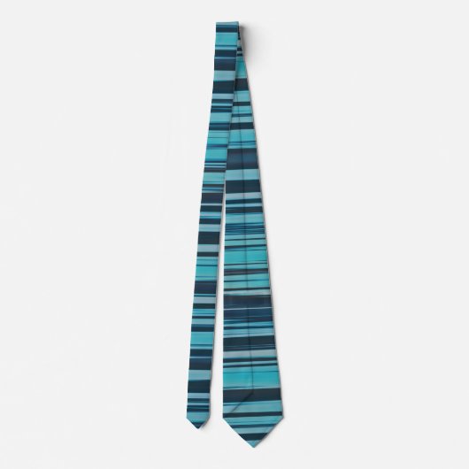 Blue Wavey Stripes Stropdas (Achterkant)