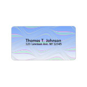 Blue Wavy Fractal Art Etiket (Voorkant)
