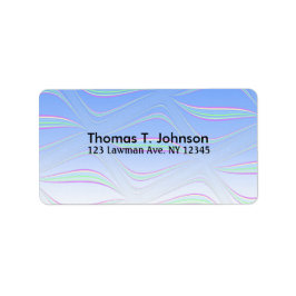 Blue Wavy Fractal Art Etiket