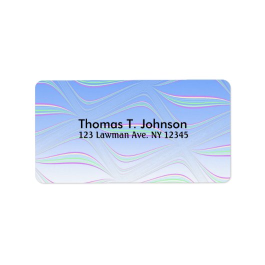 Blue Wavy Fractal Art Etiket (Voorkant)