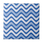 Blue Wavy Lines Tegeltje (Voorkant)
