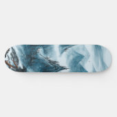 Blue Wavy Mountains Landschap Skateboard (Horizontaal)