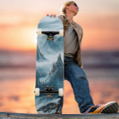 Blue Wavy Mountains Landschap Skateboard