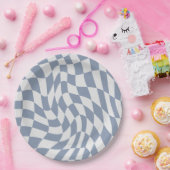 Blue Wavy Paper Bord Modern Party servies (Feest)