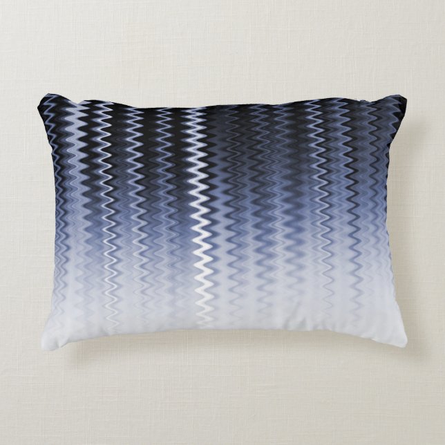 Blue Wavy Pattern Accent Kussen (Voorkant)