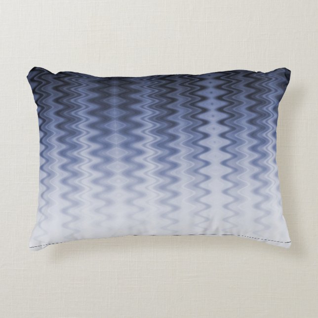 Blue Wavy Pattern Accent Pillow Kussen (Voorkant)