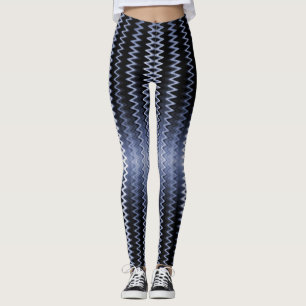 Blue Wavy Pattern Accent Pillow Leggings