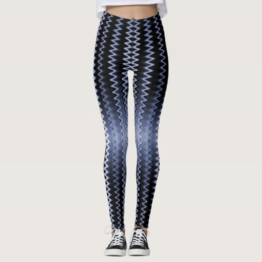 Blue Wavy Pattern Accent Pillow Leggings (Voorkant)