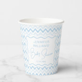 Blue Wavy Retro Sweet Baby Boy Shower Papieren Bekers (Achterkant)