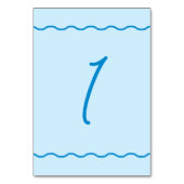 Blue Wavy Retro Wedding Kaart (Achterkant)