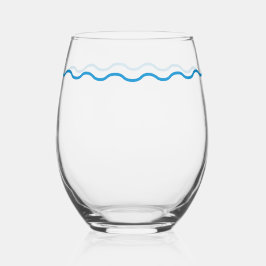 Blue Wavy Retro Wijnglas Zonder Voet