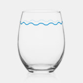 Blue Wavy Retro Wijnglas Zonder Voet (Rechts)