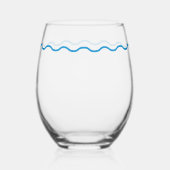 Blue Wavy Retro Wijnglas Zonder Voet (Links)