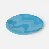 Blue Wavy Stripes Party Papieren Bordje (Gekanteld)