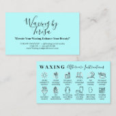 Blue Waxing nazorg twaalf instructie Visitekaartje (Voorkant / Achterkant)