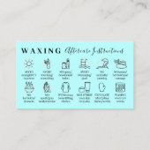 Blue Waxing nazorg twaalf instructie Visitekaartje (Achterkant)
