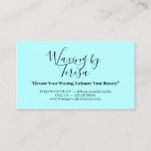 Blue Waxing nazorg twaalf instructie Visitekaartje (Voorkant)