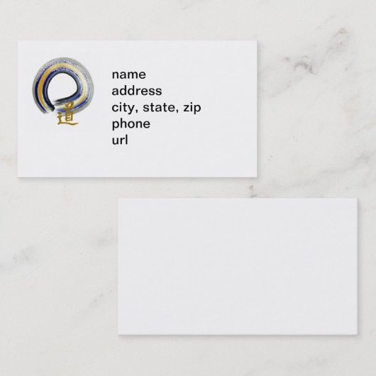 BLue Way, Enso Visitekaartje (Voorkant / Achterkant)