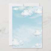 Blue We Are On Cloud Nine Blue Baby Shower Kaart (Achterkant)