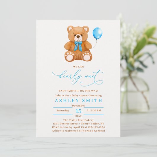 Blue we kunnen het Baby shower van Script Boy afwa Kaart (Staand voorkant)