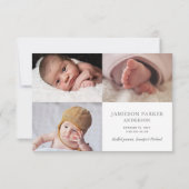 Blue we zijn zonder foto Collage Baby Boy Birth Aankondiging (Achterkant)