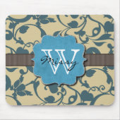 Blue Weathered Monogrammed Muismat (Voorkant)