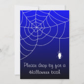 Blue Web of Fright Halloween-feest Kaart (Voorkant)