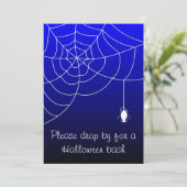 Blue Web of Fright Halloween-feest Kaart (Staand voorkant)