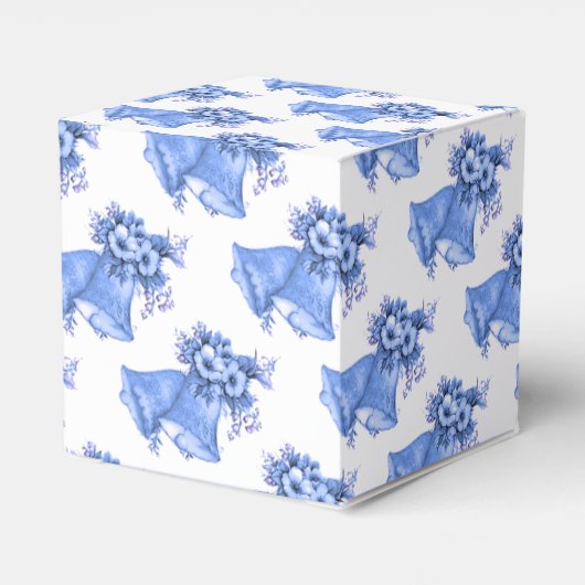 Blue Wedding Bells Bedankdoosjes (Achterkant)