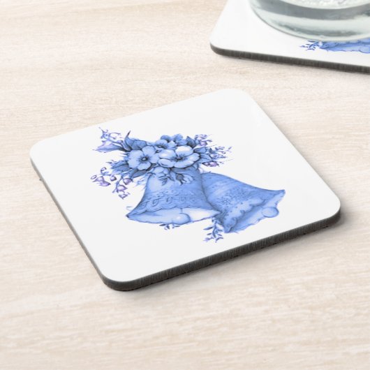 Blue Wedding Bells Bier Onderzetter (Linkerzijde)