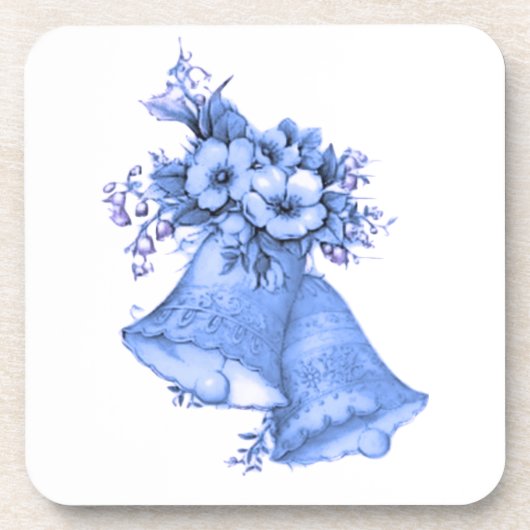 Blue Wedding Bells Bier Onderzetter (Voorkant)