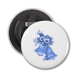 Blue Wedding Bells Button Flesopener