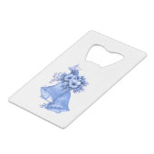Blue Wedding Bells Creditkaart Flessenopener (Achterkant Gekanteld)