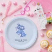 Blue Wedding Bells gepersonaliseerd Papieren Bordje (Feest)