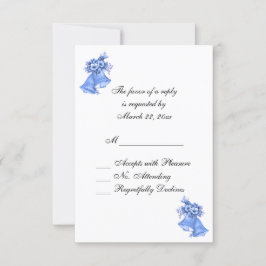 Blue Wedding Bells gepersonaliseerd RSVP Kaartje