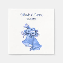 Blue Wedding Bells gepersonaliseerd Servetten