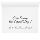 Blue Wedding Bells Hartelijk dank, kaart met handt (Binnen Horizontaal (Onder))